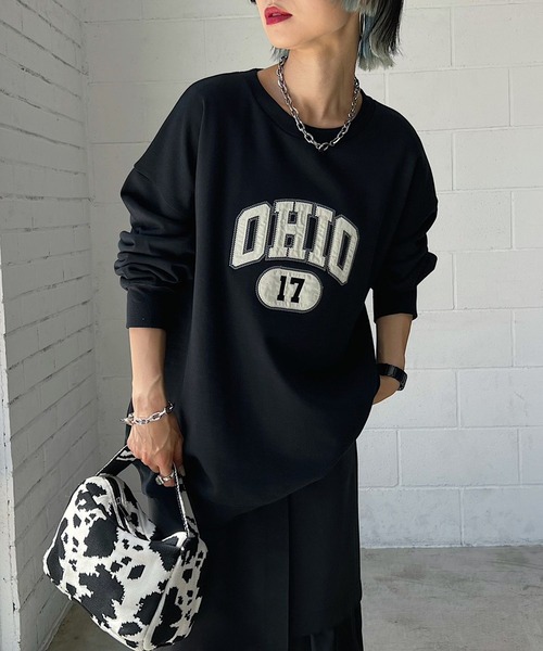 PAGEBOY（ページボーイ）の「カレッジスウェットプルオーバー（スウェット・レディース・ブラック/オートミール/オフホワイト・FREE）」の14枚目の写真