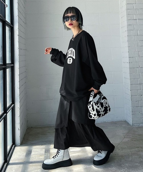 PAGEBOY（ページボーイ）の「カレッジスウェットプルオーバー（スウェット・レディース・ブラック/オートミール/オフホワイト・FREE）」の12枚目の写真