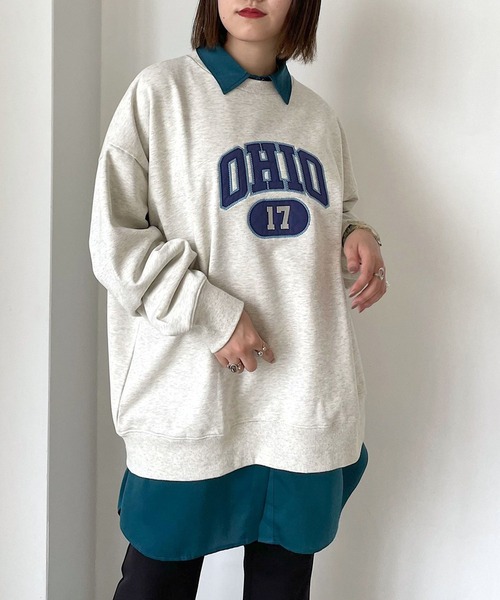 PAGEBOY（ページボーイ）の「カレッジスウェットプルオーバー（スウェット・レディース・ブラック/オートミール/オフホワイト・FREE）」の10枚目の写真