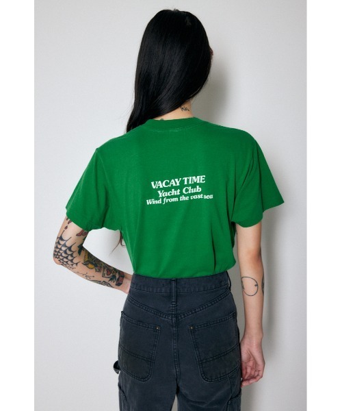 MOUSSY（マウジー）の「NINETIES YACHT CLUB Tシャツ（Tシャツ/カットソー・レディース・オフホワイト/グリーン/ネイビー/杢グレー・FREE）」の11枚目の写真