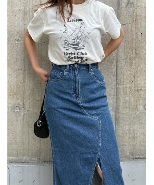 MOUSSY（マウジー）の「NINETIES YACHT CLUB Tシャツ（Tシャツ/カットソー・レディース・オフホワイト/グリーン/ネイビー/杢グレー・FREE）」の22枚目の写真