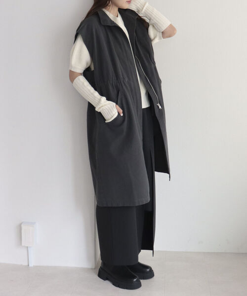 fredy repit（フレディレピ）の「ミリタリースタンドベスト（ベスト・レディース・チャコールグレー/オフホワイト・38）」の22枚目の写真