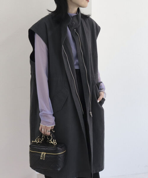 fredy repit（フレディレピ）の「ミリタリースタンドベスト（ベスト・レディース・チャコールグレー/オフホワイト・38）」の10枚目の写真