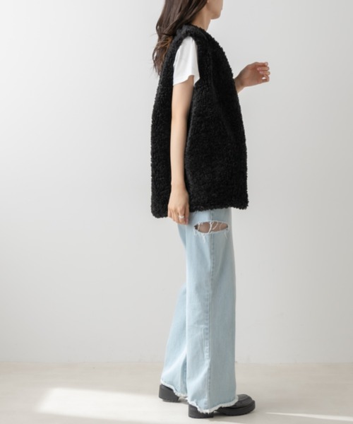 OLIVE des OLIVE（オリーブデオリーブ）の「ファーベスト（ベスト・レディース・ブラック/ベージュ/オフホワイト・FREE）」の16枚目の写真