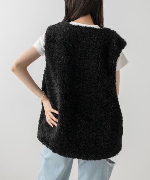 OLIVE des OLIVE（オリーブデオリーブ）の「ファーベスト（ベスト・レディース・ブラック/ベージュ/オフホワイト・FREE）」の19枚目の写真