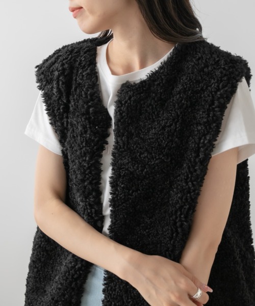 OLIVE des OLIVE（オリーブデオリーブ）の「ファーベスト（ベスト・レディース・ブラック/ベージュ/オフホワイト・FREE）」の20枚目の写真