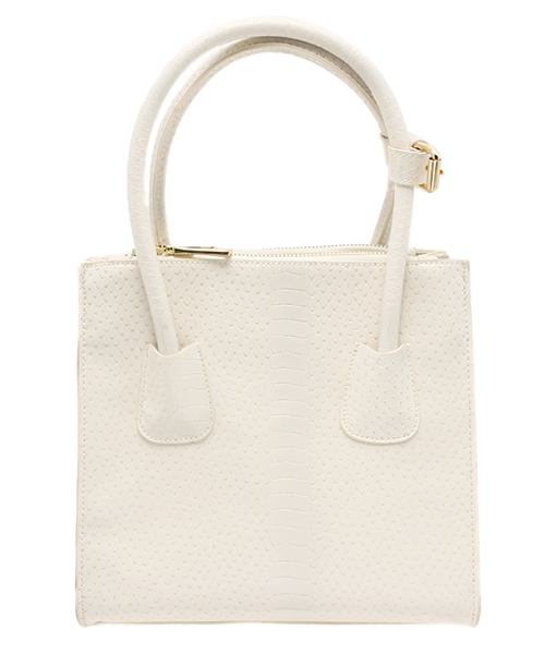 CAPRICIEUX LE'MAGE（カプリシューレマージュ）の「ミディアムスクエアトート（ショルダーバッグ・レディース・ホワイト/イエロー/ネイビー・FREE）」の2枚目の写真