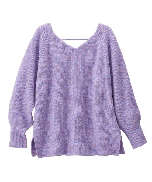 GeeRA(ジーラ)の「メランジボリューム袖ニット(ニット/セーター・レディース・ブルー/パープル・MEDIUM/LARGE)」の3枚目の写真