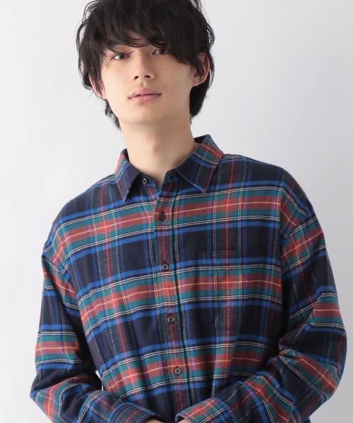 GLOBAL WORK（グローバルワーク）の「やわらかリッチネル/レギュラーカラー/270101（シャツ/ブラウス・メンズ・グレー系その他/チャコールグレー/ブラウン系その他/ベージュ系その他/イエロー系その他/グリーン系その他/ネイビー系1・SMALL/MEDIUM/LARGE/X-LARGE）」の6枚目の写真