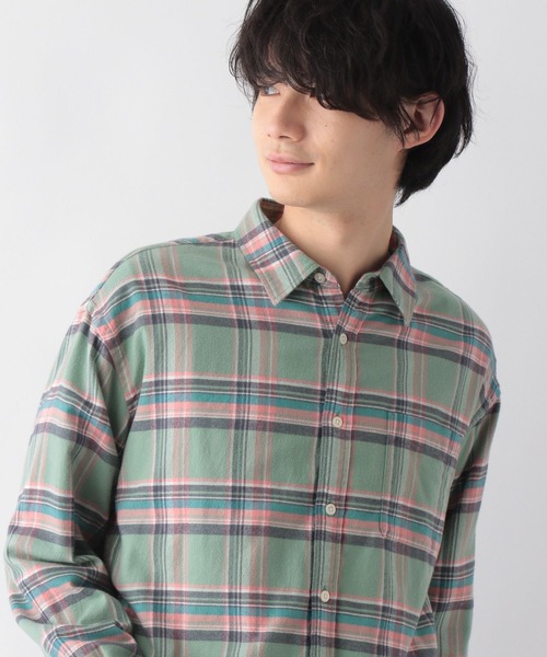 GLOBAL WORK（グローバルワーク）の「やわらかリッチネル/レギュラーカラー/270101（シャツ/ブラウス・メンズ・グレー系その他/チャコールグレー/ブラウン系その他/ベージュ系その他/イエロー系その他/グリーン系その他/ネイビー系1・SMALL/MEDIUM/LARGE/X-LARGE）」の5枚目の写真