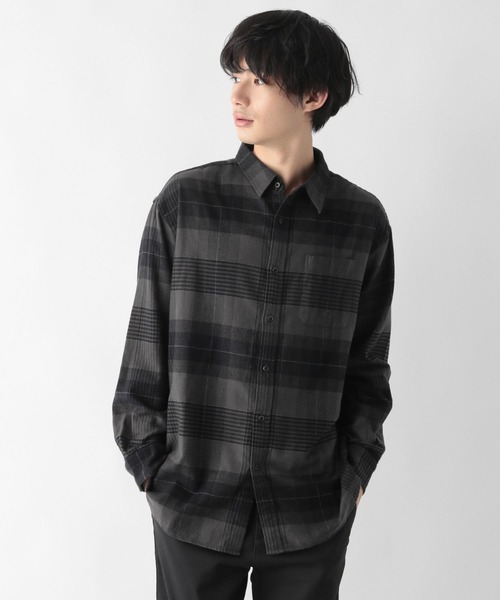 GLOBAL WORK（グローバルワーク）の「やわらかリッチネル/レギュラーカラー/270101（シャツ/ブラウス・メンズ・グレー系その他/チャコールグレー/ブラウン系その他/ベージュ系その他/イエロー系その他/グリーン系その他/ネイビー系1・SMALL/MEDIUM/LARGE/X-LARGE）」の16枚目の写真