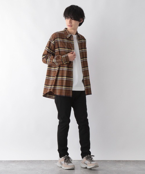 GLOBAL WORK（グローバルワーク）の「やわらかリッチネル/レギュラーカラー/270101（シャツ/ブラウス・メンズ・グレー系その他/チャコールグレー/ブラウン系その他/ベージュ系その他/イエロー系その他/グリーン系その他/ネイビー系1・SMALL/MEDIUM/LARGE/X-LARGE）」の12枚目の写真