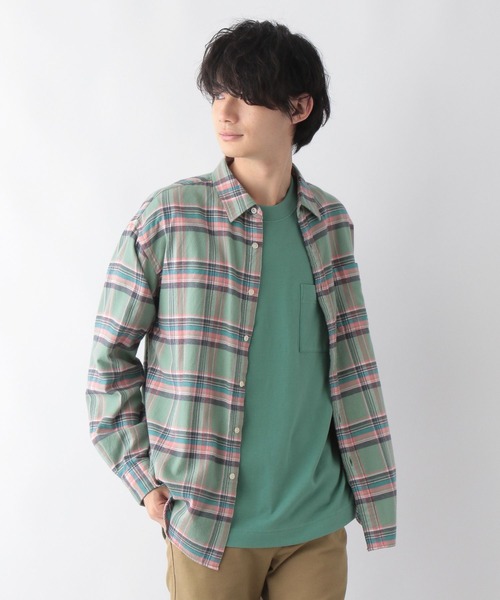 GLOBAL WORK（グローバルワーク）の「やわらかリッチネル/レギュラーカラー/270101（シャツ/ブラウス・メンズ・グレー系その他/チャコールグレー/ブラウン系その他/ベージュ系その他/イエロー系その他/グリーン系その他/ネイビー系1・SMALL/MEDIUM/LARGE/X-LARGE）」の9枚目の写真