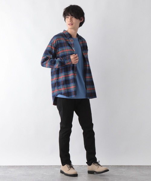 GLOBAL WORK（グローバルワーク）の「やわらかリッチネル/レギュラーカラー/270101（シャツ/ブラウス・メンズ・グレー系その他/チャコールグレー/ブラウン系その他/ベージュ系その他/イエロー系その他/グリーン系その他/ネイビー系1・SMALL/MEDIUM/LARGE/X-LARGE）」の21枚目の写真