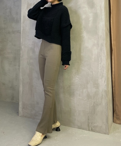 SEN TOKYO(セントーキョー)の「カーキフレアニットパンツ(その他パンツ・レディース・カーキ・FREE)」の2枚目の写真
