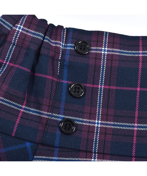 BeBe（ベベ）の「BeBe/【お揃い】チェックボタン付きスカート(90~150cm)（スカート・キッズ・パープル系その他・140/130/100/110/120/150/90）」の10枚目の写真