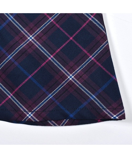 BeBe（ベベ）の「BeBe/【お揃い】チェックボタン付きスカート(90~150cm)（スカート・キッズ・パープル系その他・140/130/100/110/120/150/90）」の5枚目の写真