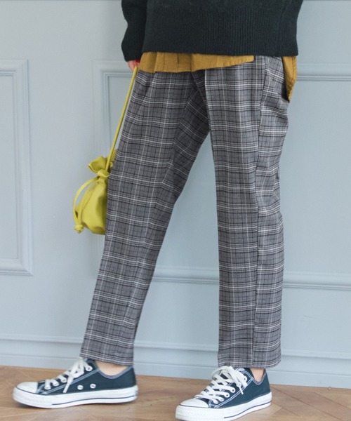 coca(coca)(コカ)の「チェック柄テーパードパンツ(その他パンツ・レディース・ブラック・M/L)」の1枚目の写真