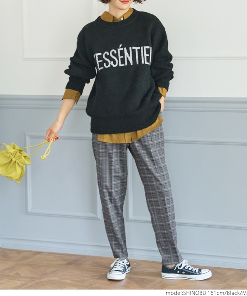 coca(coca)(コカ)の「チェック柄テーパードパンツ(その他パンツ・レディース・ブラック・M/L)」の3枚目の写真
