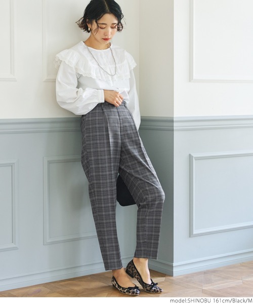 coca(coca)(コカ)の「チェック柄テーパードパンツ(その他パンツ・レディース・ブラック・M/L)」の5枚目の写真