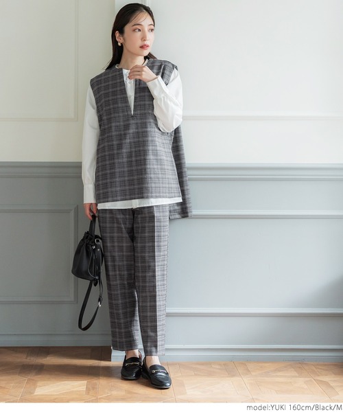coca(coca)(コカ)の「チェック柄テーパードパンツ(その他パンツ・レディース・ブラック・M/L)」の8枚目の写真