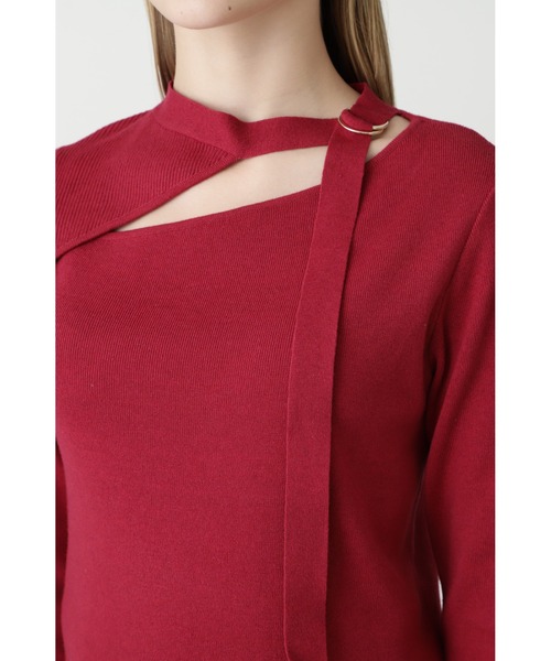 PINKY&DIANNE（ピンキーアンドダイアン）の「◆Ｄカン付きアシメカットプルオーバー（ニット/セーター・レディース・ブラック/グレー/レッド・38）」の16枚目の写真