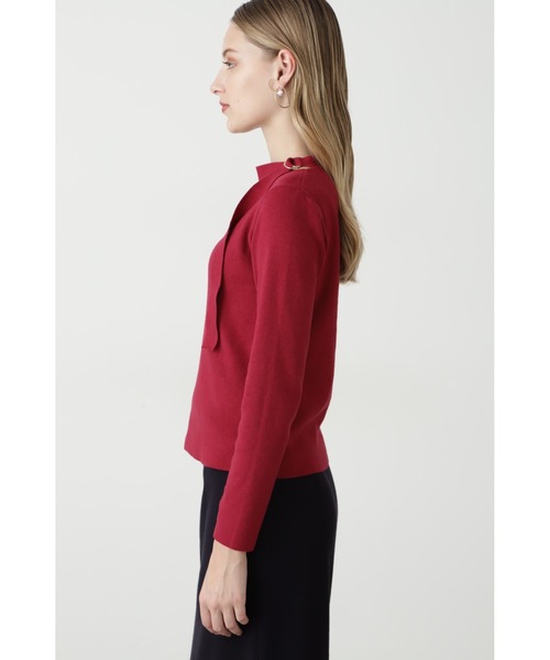 PINKY&DIANNE（ピンキーアンドダイアン）の「◆Ｄカン付きアシメカットプルオーバー（ニット/セーター・レディース・ブラック/グレー/レッド・38）」の4枚目の写真