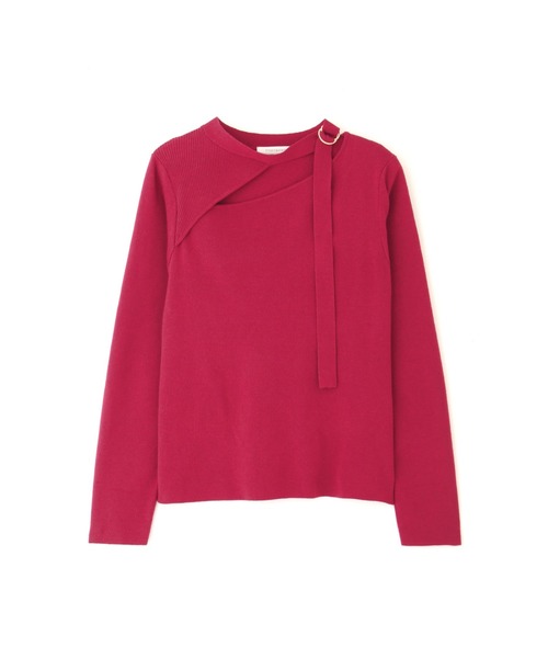 PINKY&DIANNE（ピンキーアンドダイアン）の「◆Ｄカン付きアシメカットプルオーバー（ニット/セーター・レディース・ブラック/グレー/レッド・38）」の8枚目の写真