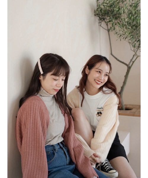 JUMELLE（ジュメロ）の「もちもちニットボレロ（カーディガン/ボレロ・レディース・アイボリー/ピンク・MEDIUM）」の12枚目の写真