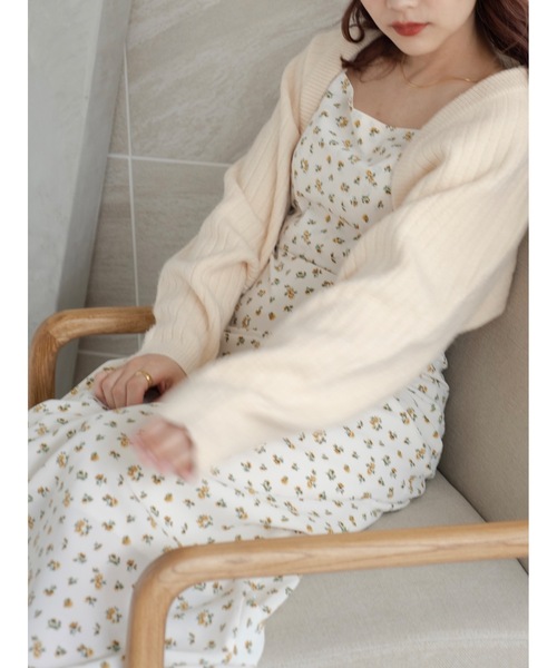 JUMELLE（ジュメロ）の「もちもちニットボレロ（カーディガン/ボレロ・レディース・アイボリー/ピンク・MEDIUM）」の11枚目の写真