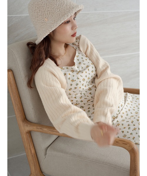 JUMELLE（ジュメロ）の「もちもちニットボレロ（カーディガン/ボレロ・レディース・アイボリー/ピンク・MEDIUM）」の14枚目の写真