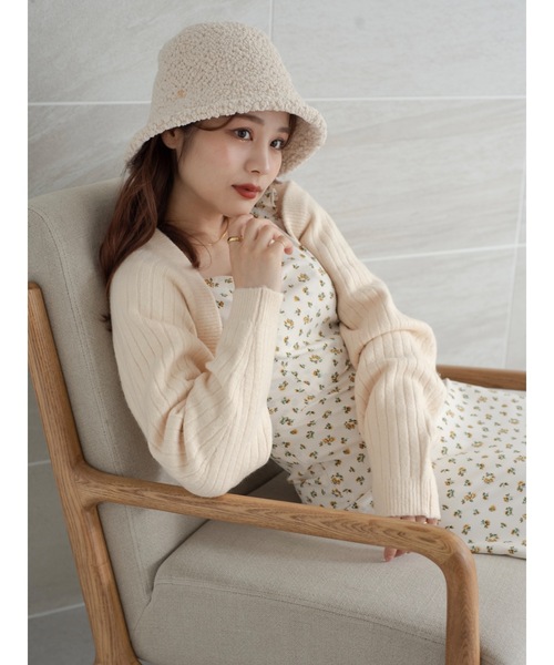 JUMELLE（ジュメロ）の「もちもちニットボレロ（カーディガン/ボレロ・レディース・アイボリー/ピンク・MEDIUM）」の3枚目の写真