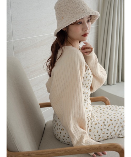 JUMELLE（ジュメロ）の「もちもちニットボレロ（カーディガン/ボレロ・レディース・アイボリー/ピンク・MEDIUM）」の8枚目の写真