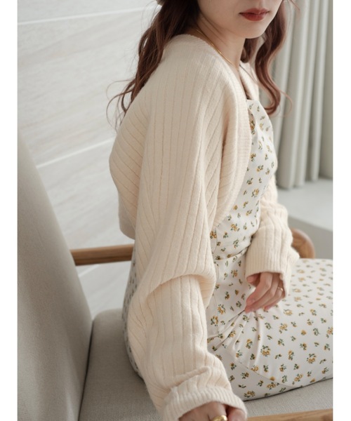 JUMELLE（ジュメロ）の「もちもちニットボレロ（カーディガン/ボレロ・レディース・アイボリー/ピンク・MEDIUM）」の13枚目の写真