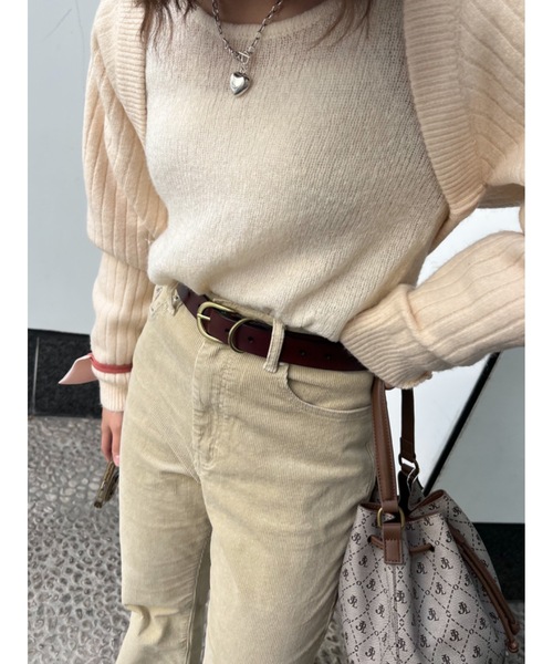 JUMELLE（ジュメロ）の「もちもちニットボレロ（カーディガン/ボレロ・レディース・アイボリー/ピンク・MEDIUM）」の15枚目の写真