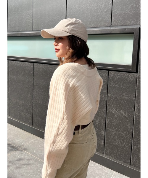 JUMELLE（ジュメロ）の「もちもちニットボレロ（カーディガン/ボレロ・レディース・アイボリー/ピンク・MEDIUM）」の18枚目の写真