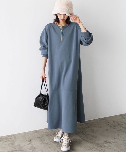 GeeRA（ジーラ）の「前後2WAYマーメイド裏起毛ワンピース（ワンピース・レディース・ブラウン/ブラック/ブルー・SMALL/MEDIUM/LARGE/X-LARGE）」の3枚目の写真