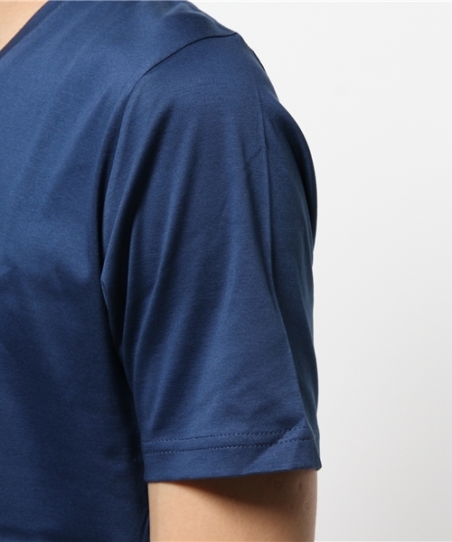 MEN'S MELROSE（メンズメルローズ）の「スムースシルケットVネックTシャツ（Tシャツ/カットソー・メンズ・ホワイト/グレー/ブルー/ネイビー/ピンク・MEDIUM/LARGE）」の8枚目の写真