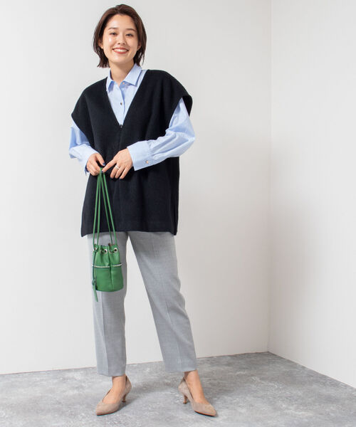 NOLLEY’S Sophi（ノーリーズソフィ）の「シャギーベスト（ベスト・レディース・ブラック/オフホワイト・38）」の4枚目の写真