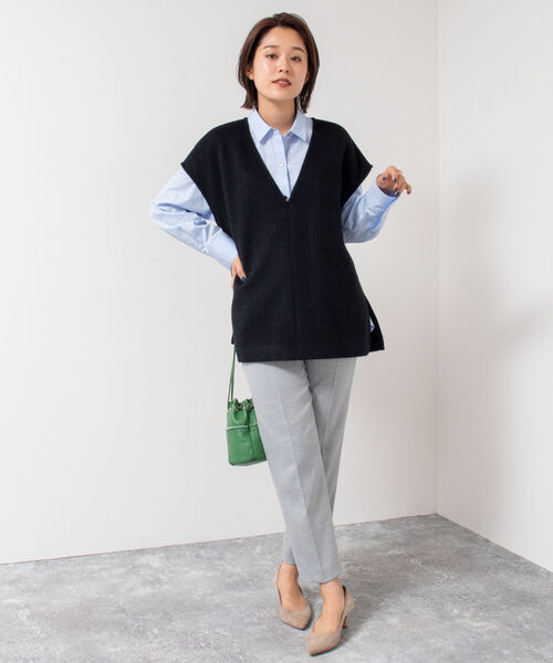 NOLLEY’S Sophi（ノーリーズソフィ）の「シャギーベスト（ベスト・レディース・ブラック/オフホワイト・38）」の5枚目の写真