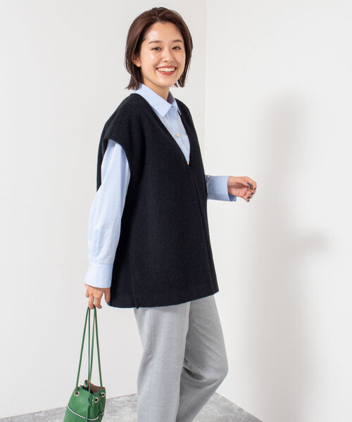 NOLLEY’S Sophi（ノーリーズソフィ）の「シャギーベスト（ベスト・レディース・ブラック/オフホワイト・38）」の6枚目の写真