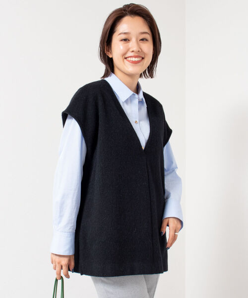 NOLLEY’S Sophi（ノーリーズソフィ）の「シャギーベスト（ベスト・レディース・ブラック/オフホワイト・38）」の11枚目の写真