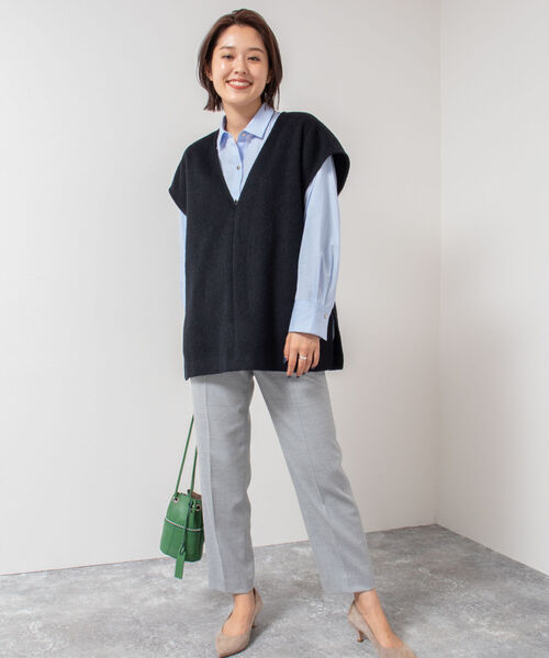 NOLLEY’S Sophi（ノーリーズソフィ）の「シャギーベスト（ベスト・レディース・ブラック/オフホワイト・38）」の12枚目の写真