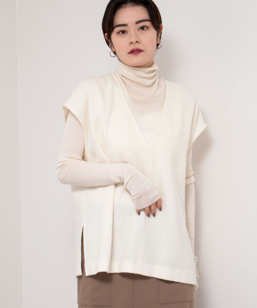 NOLLEY’S Sophi（ノーリーズソフィ）の「シャギーベスト（ベスト・レディース・ブラック/オフホワイト・38）」の14枚目の写真