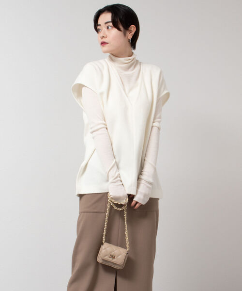 NOLLEY’S Sophi（ノーリーズソフィ）の「シャギーベスト（ベスト・レディース・ブラック/オフホワイト・38）」の19枚目の写真