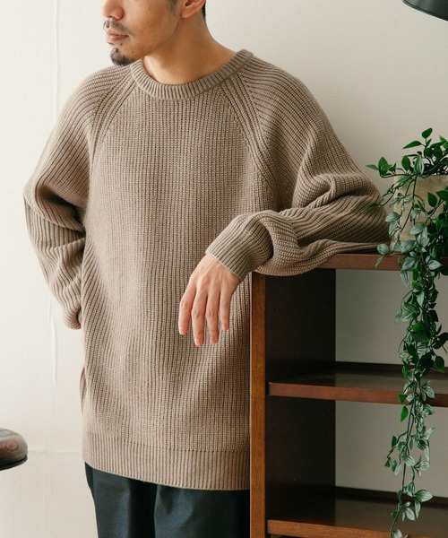 ITEMS URBANRESEARCH(アイテムズ アーバンリサーチ)の「マシンウォッシャブル 畦クルーネックニット(ニット/セーター・メンズ・ネイビー/グレー/レッド/オフホワイト・MEDIUM/LARGE)」の3枚目の写真