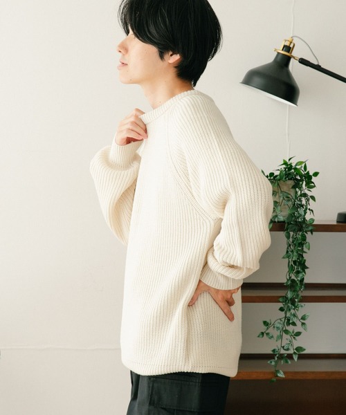 ITEMS URBANRESEARCH(アイテムズ アーバンリサーチ)の「マシンウォッシャブル 畦クルーネックニット(ニット/セーター・メンズ・ネイビー/グレー/レッド/オフホワイト・MEDIUM/LARGE)」の19枚目の写真
