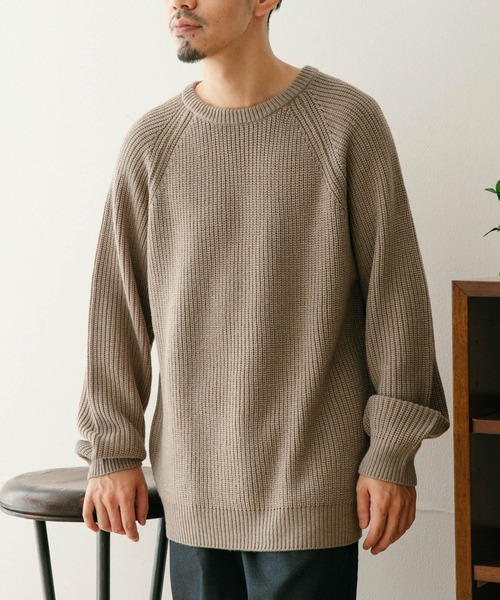 ITEMS URBANRESEARCH(アイテムズ アーバンリサーチ)の「マシンウォッシャブル 畦クルーネックニット(ニット/セーター・メンズ・ネイビー/グレー/レッド/オフホワイト・MEDIUM/LARGE)」の16枚目の写真