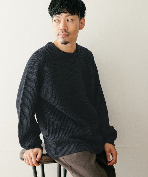 ITEMS URBANRESEARCH(アイテムズ アーバンリサーチ)の「マシンウォッシャブル 畦クルーネックニット(ニット/セーター・メンズ・ネイビー/グレー/レッド/オフホワイト・MEDIUM/LARGE)」の13枚目の写真