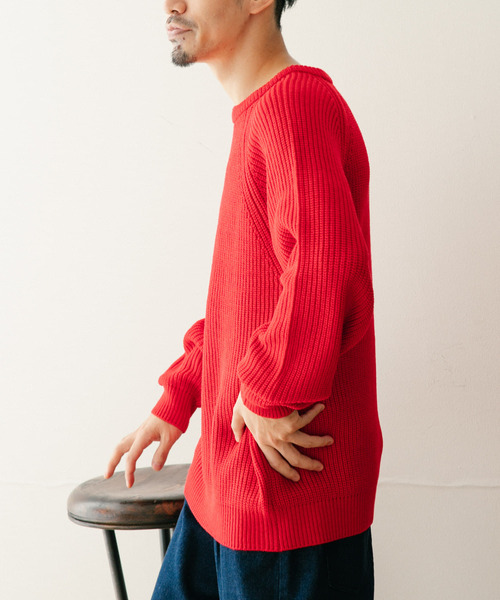 ITEMS URBANRESEARCH(アイテムズ アーバンリサーチ)の「マシンウォッシャブル 畦クルーネックニット(ニット/セーター・メンズ・ネイビー/グレー/レッド/オフホワイト・MEDIUM/LARGE)」の10枚目の写真